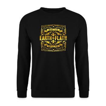 Flache Erde - Earth is flat - Flat Earth - Unisex Sweatshirt - black - Front - Alina (178cm) & Michal (187cm)