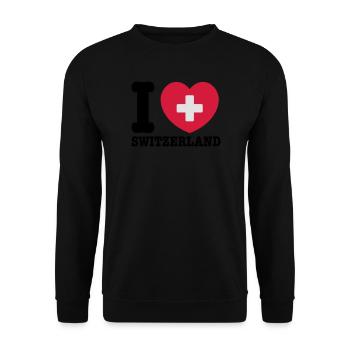 switzerland - Unisex Sweatshirt - black - Front - Alina (178cm) & Michal (187cm)