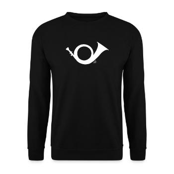 Corne de chasse blanc - Sweat-shirt Unisexe - noir - Devant - Alina (178cm) & Michal (187cm)