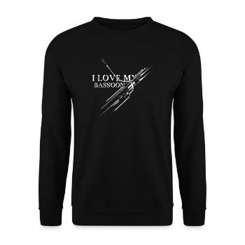 Fagott Liebe Musik Symbol Orchester Illustration - Unisex Pullover - Schwarz - Vorne - Alina (178cm) & Michal (187cm)