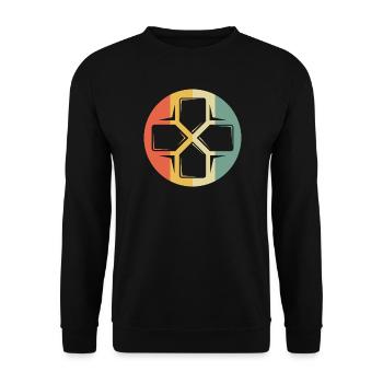 Rétro Gaming D-pad Gamer Icône Vintage Icône - Sweat-shirt Unisexe - noir - Devant - Alina (178cm) & Michal (187cm)
