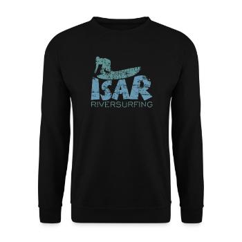Isar Riversurfing (Vintage / Bleu Vert) - Sweat-shirt Unisexe - noir - Devant - Alina (178cm) & Michal (187cm)