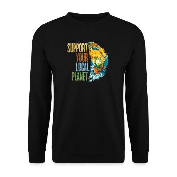 Umwelt- und Klimaschutz Schütze den Planeten Erde - Unisex Pullover - Schwarz - Vorne - Alina (178cm) & Michal (187cm)