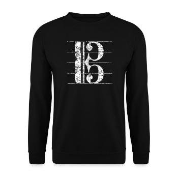 Alto clef, clé de l'alto, clef - Sweat-shirt Unisexe - noir - Devant - Alina (178cm) & Michal (187cm)