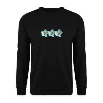 Wildblumen türkis - Unisex Pullover - Schwarz - Vorne - Alina (178cm) & Michal (187cm)