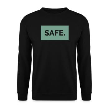 safe sicher absolut 100prozent geschenkidee - Unisex Pullover - Schwarz - Vorne - Alina (178cm) & Michal (187cm)