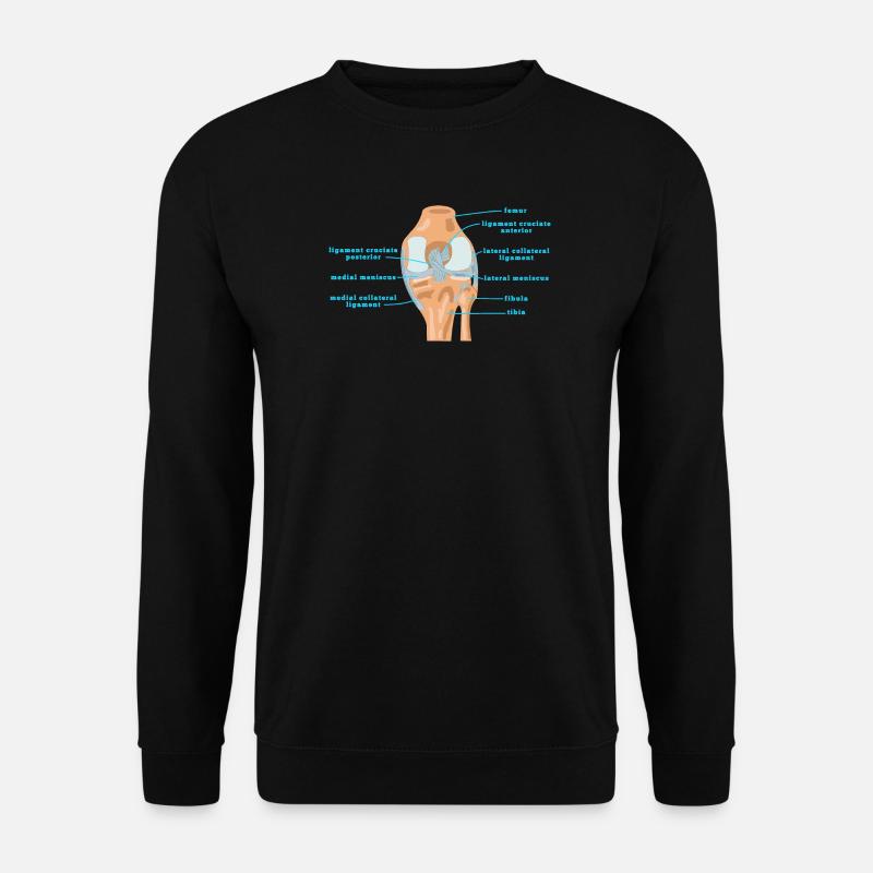 Physio Knie Anatomie Kreuzband Meniskus - Unisex Pullover - Schwarz