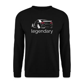 gtr racing legends classic cars Autos - Unisex Pullover - Schwarz - Vorne - Alina (178cm) & Michal (187cm)