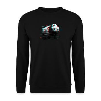 Glitch Panda Cyberpunk Streetwear T Shirt - Unisex Sweatshirt - black - Front - Alina (178cm) & Michal (187cm)