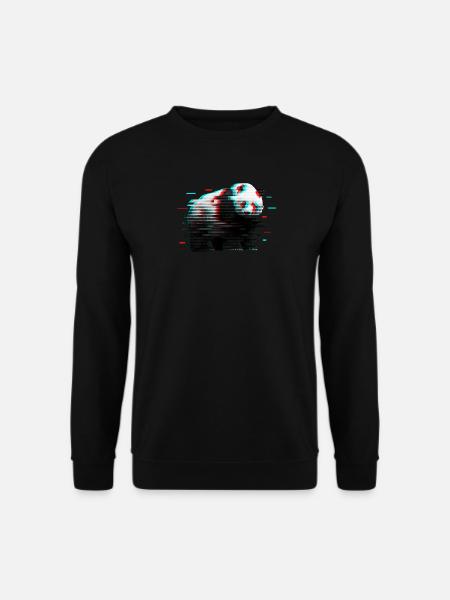 T-shirt Cyberpunk Cyberpunk Streetwear Glitch Panda - Sweat-shirt Unisexe - noir