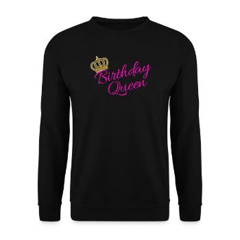 Birthday Queen Partnerlook Statement Cool - Unisex Sweatshirt - black - Front - Alina (178cm) & Michal (187cm)
