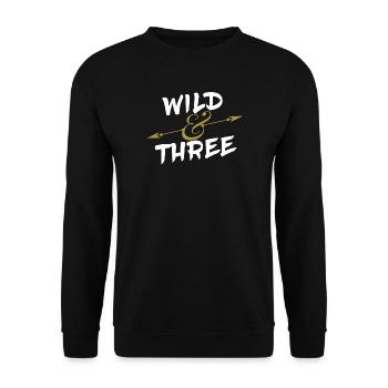Third birthday 3 years old birthday boy - Unisex Sweatshirt - black - Front - Alina (178cm) & Michal (187cm)