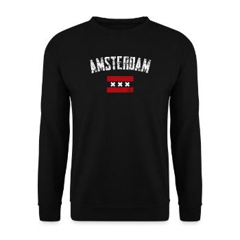 Amsterdam Bold Crest Tee - Sweat-shirt Unisexe - noir - Devant - Alina (178cm) & Michal (187cm)
