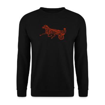 traber trabrennen - Unisex Pullover - Schwarz - Vorne - Alina (178cm) & Michal (187cm)