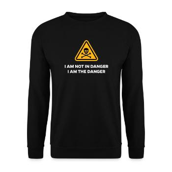 Danger Dangerous Funny Sayings Funny Humorous - Unisex Sweatshirt - black - Front - Alina (178cm) & Michal (187cm)