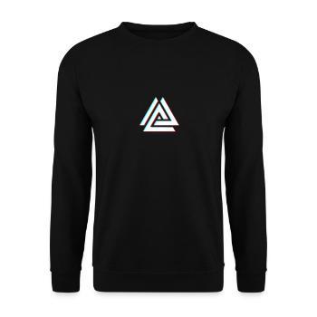 Geometric Triangle Neon 3D - Unisex Sweatshirt - black - Front - Alina (178cm) & Michal (187cm)