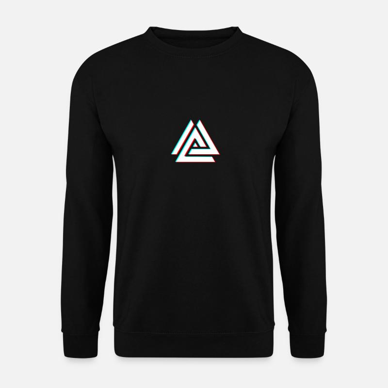Geometrische Dreiecksneon 3D - Unisex Pullover - Schwarz
