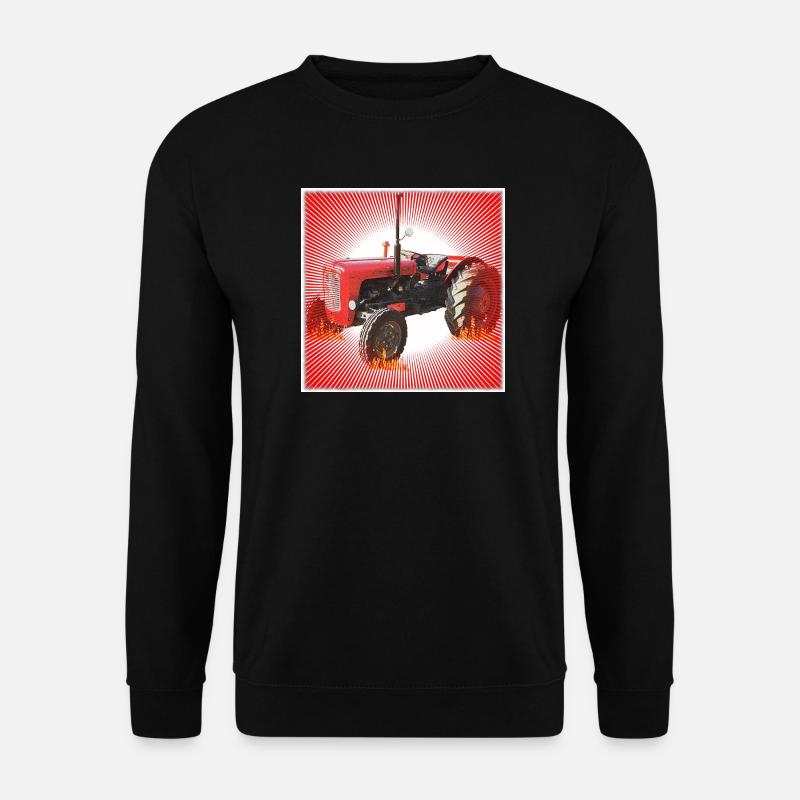 Red Tractor with Radiant Pattern - Unisex Sweatshirt - black