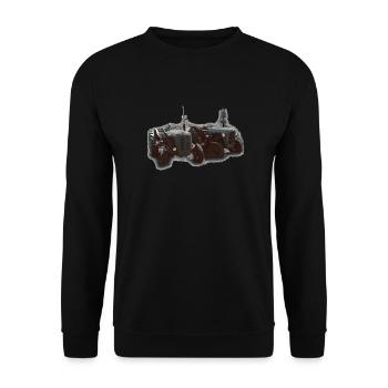 Tractor duo in the field - Unisex Sweatshirt - black - Front - Alina (178cm) & Michal (187cm)