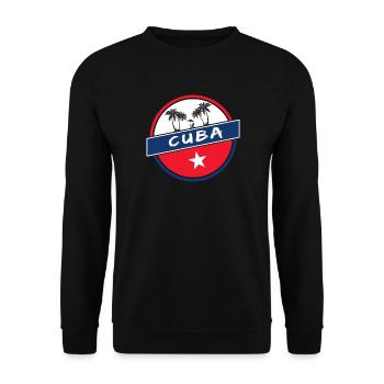 Cuba circle in the national colors - Unisex Sweatshirt - black - Front - Alina (178cm) & Michal (187cm)