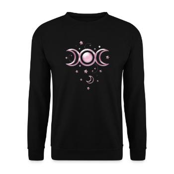 Moon Phases Wicca - Unisex Sweatshirt - black - Front - Alina (178cm) & Michal (187cm)