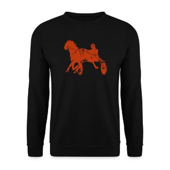 Traber Trabrennen Pferderennen - Unisex Pullover - Schwarz - Vorne - Alina (178cm) & Michal (187cm)