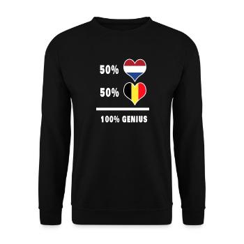 Belgique et Pays-Bas 100% brillant - Sweat-shirt Unisexe - noir - Devant - Alina (178cm) & Michal (187cm)
