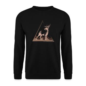hirsch deer xmas weihnachten geschenk - Unisex Pullover - Schwarz - Vorne - Alina (178cm) & Michal (187cm)