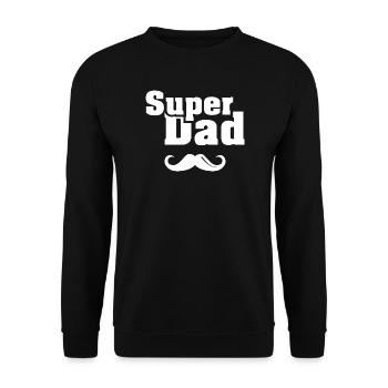Super Vater Bart cool Dad Logo Symbol Spruch - Unisex Pullover - Schwarz - Vorne - Alina (178cm) & Michal (187cm)