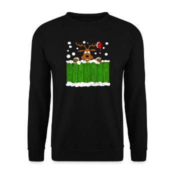 Christmas Reindeer - Unisex Sweatshirt - black - Front - Alina (178cm) & Michal (187cm)