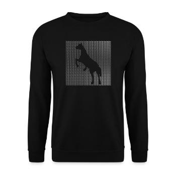 Elegante Pferde Silhouette auf Pastellfarben - Unisex Pullover - Schwarz - Vorne - Alina (178cm) & Michal (187cm)