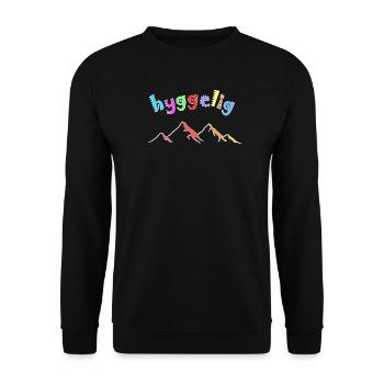 Hyggelig, Hygge colorful mountains - Unisex Sweatshirt - black - Front - Alina (178cm) & Michal (187cm)