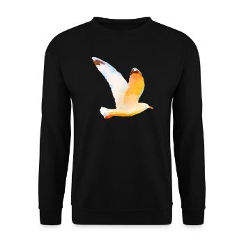 Moewe im Flug Vogel Urlaub - Unisex Pullover - Schwarz - Vorne - Alina (178cm) & Michal (187cm)