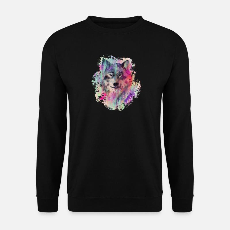 Wolf im Norden Colour version - Unisex Pullover - Schwarz