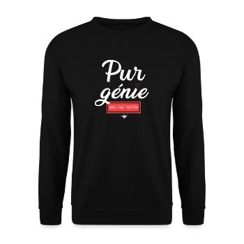 Humour and Emotion Chatastrophe - Unisex Sweatshirt - black - Front - Alina (178cm) & Michal (187cm)