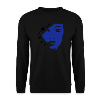 Girl's Face Face Woman's Face - Unisex Sweatshirt - black - Front - Alina (178cm) & Michal (187cm)