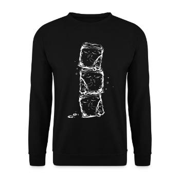 Drei Eiswürfel – minimalistisches Cool-Motiv - Unisex Pullover - Schwarz - Vorne - Alina (178cm) & Michal (187cm)