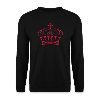 Krone Herzen König - Unisex Pullover - Schwarz - Vorne - Alina (178cm) & Michal (187cm)