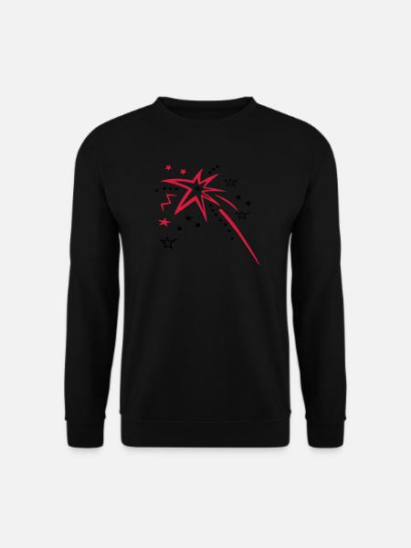 Feuerwerk mit vielen Sternen - Unisex Pullover - Schwarz