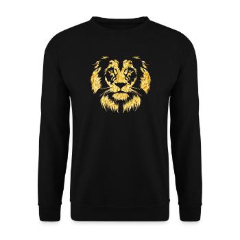 Lion gold - Unisex Sweatshirt - black - Front - Alina (178cm) & Michal (187cm)