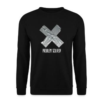 Problem solved (place on black item) - Unisex Sweatshirt - black - Front - Alina (178cm) & Michal (187cm)