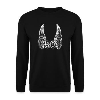 Geburtstag 50 Jahre - Unisex Pullover - Schwarz - Vorne - Alina (178cm) & Michal (187cm)