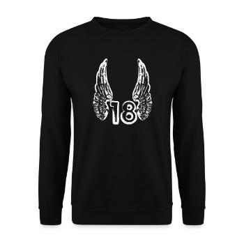 Anniversaire 18 ans - Sweat-shirt Unisexe - noir - Devant - Alina (178cm) & Michal (187cm)