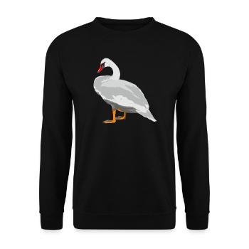 schwan vogel wasser - Unisex Pullover - Schwarz - Vorne - Alina (178cm) & Michal (187cm)