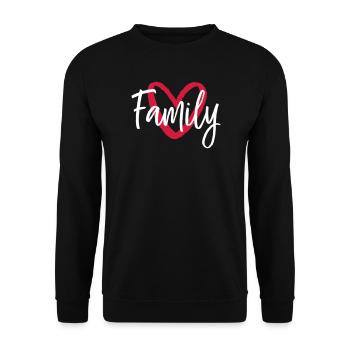 Family Herz I Partnerlook Eltern Kinder - Unisex Pullover - Schwarz - Vorne - Alina (178cm) & Michal (187cm)