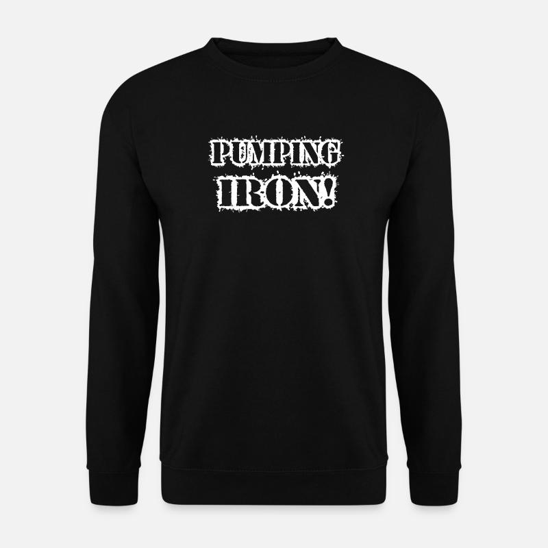 Pumping Iron Grunge Typografie - Unisex Pullover - Schwarz