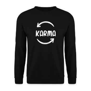 Karma Bouddhisme Hindouisme Namaste Dire drôle - Sweat-shirt Unisexe - noir - Devant - Alina (178cm) & Michal (187cm)