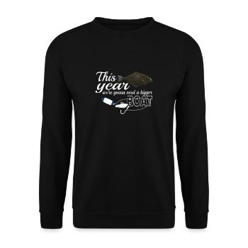 Halibut anglers in Norway/Iceland bigger boat - Unisex Sweatshirt - black - Front - Alina (178cm) & Michal (187cm)