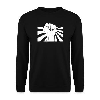 fist resistance resist uprising martial arts - Unisex Sweatshirt - black - Front - Alina (178cm) & Michal (187cm)