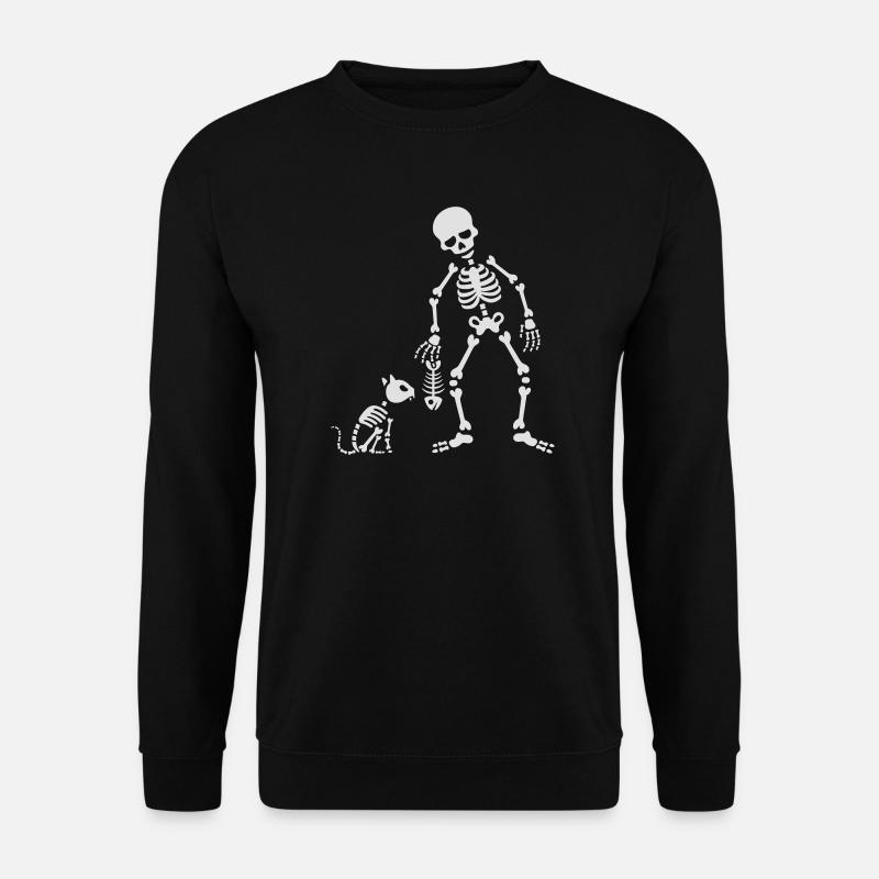 Cat likes fish bone skeleton - Unisex Sweatshirt - black